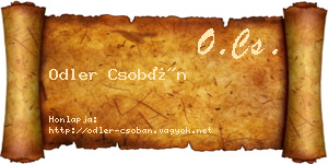 Odler Csobán névjegykártya